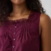 Poplin-tanktop med pintucks