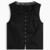 Poplin-tanktop med pintucks