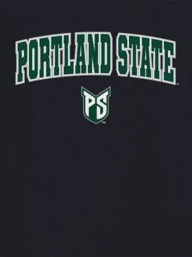 Portland State University Arch Logo, svart grafisk T-skjorte