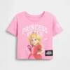 Prinsesse Peach-T-skjorte med grafisk trykk for småbarn