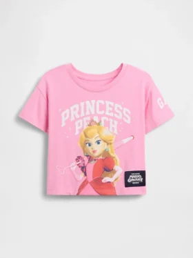 Prinsesse Peach-T-skjorte med grafisk trykk for småbarn