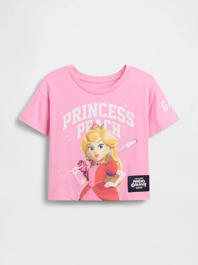 Prinsesse Peach-T-skjorte med grafisk trykk for småbarn