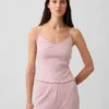 Pyjamas-cami med pointelle-kant