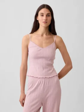 Pyjamas-cami med pointelle-kant
