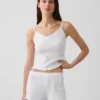 Pyjamas-cami med pointelle-kant