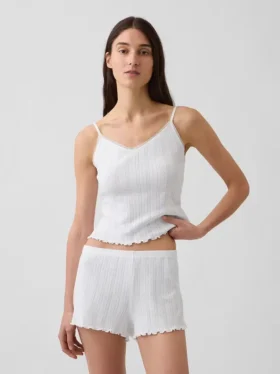 Pyjamas-cami med pointelle-kant