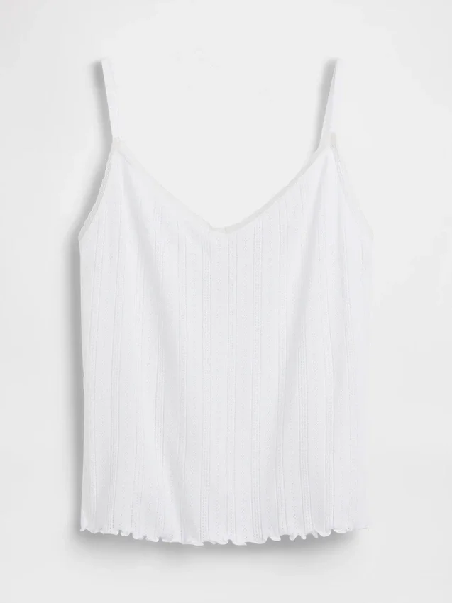 Pyjamas-cami med pointelle-kant