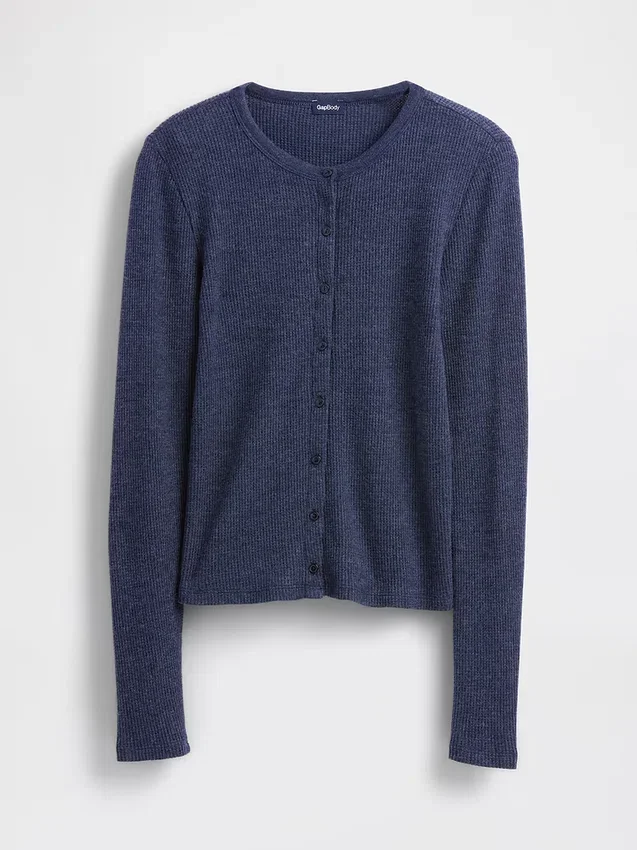 Pyjamas-cardigan i vaffelstrikk