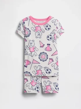Pyjamas-sett for Baby og Småbarn i økologisk børstet bomull med bjørnelogo