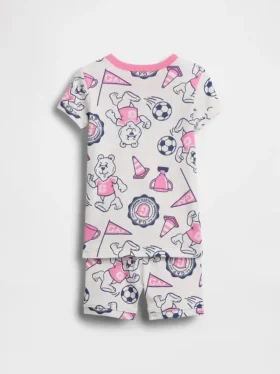 Pyjamas-sett for Baby og Småbarn i økologisk børstet bomull med bjørnelogo