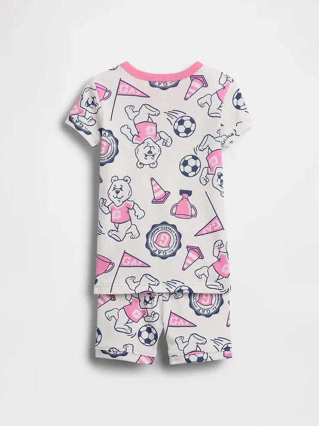 Pyjamas-sett for Baby og Småbarn i økologisk børstet bomull med bjørnelogo