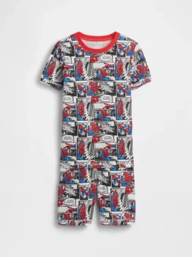 Pyjamas-sett for barn med Spider-Man-motiv i økologisk børstet bomull