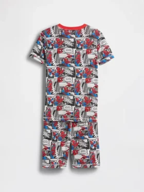 Pyjamas-sett for barn med Spider-Man-motiv i økologisk børstet bomull