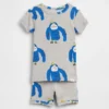 Pyjamas-sett med korte Shorts i økologisk børstet bomull med gorillamotiv for Baby og Småbarn