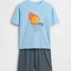 Pyjamas-sett med shorts for barn i resirkulert materiale