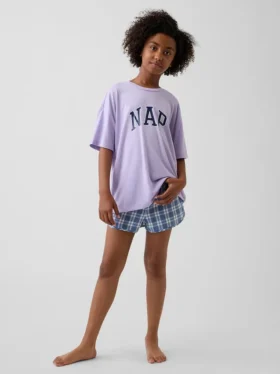 Pyjamas-sett med shorts for barn i resirkulert materiale