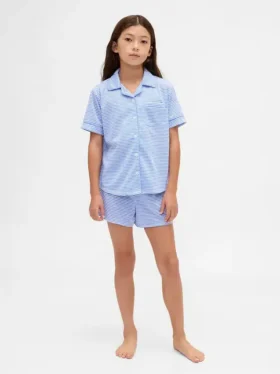 Pyjamas-sett med shorts for barn i resirkulert materiale