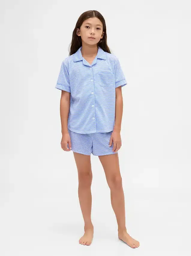 Pyjamas-sett med shorts for barn i resirkulert materiale