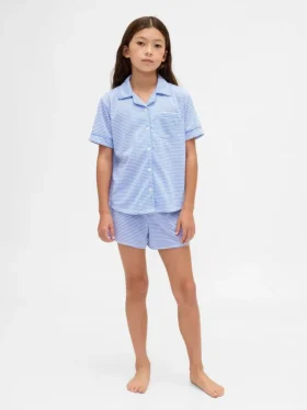 Pyjamas-sett med shorts for barn i resirkulert materiale