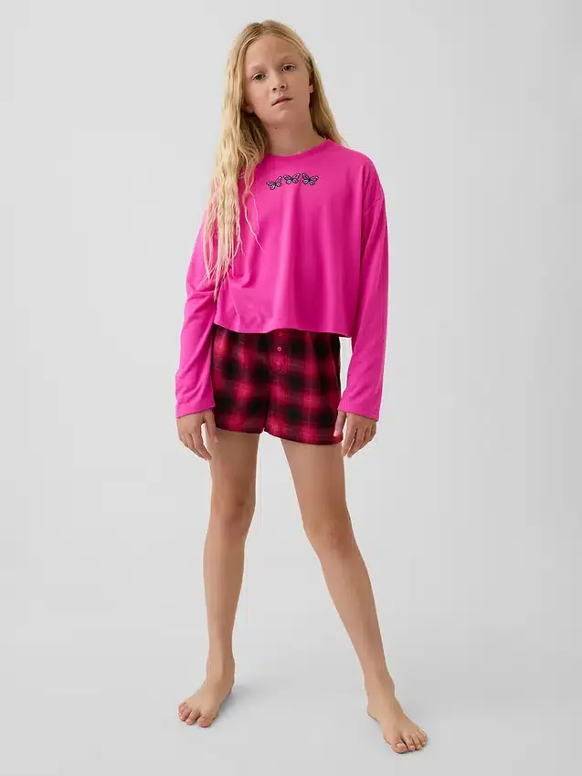 Pyjamas-sett med shorts for barn i resirkulert materiale