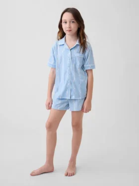 Pyjamas-sett med shorts for barn i resirkulert materiale