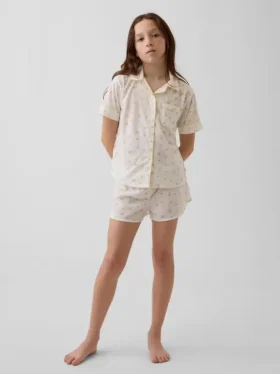Pyjamas-sett med shorts for barn i resirkulert materiale