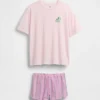 Pyjamas-sett med shorts for barn i resirkulert materiale
