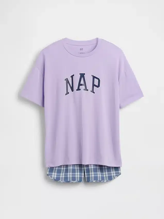 Pyjamas-sett med shorts for barn i resirkulert materiale