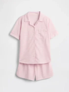 Pyjamas-sett med shorts for barn i resirkulert materiale