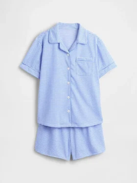 Pyjamas-sett med shorts for barn i resirkulert materiale