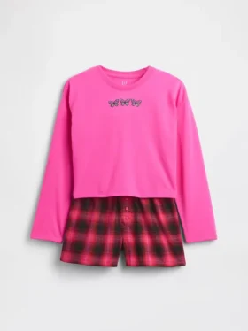 Pyjamas-sett med shorts for barn i resirkulert materiale