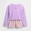 Pyjamas-sett med shorts for barn i resirkulert materiale
