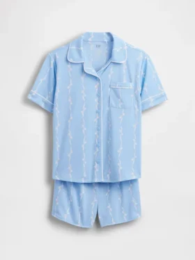 Pyjamas-sett med shorts for barn i resirkulert materiale