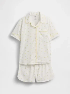 Pyjamas-sett med shorts for barn i resirkulert materiale