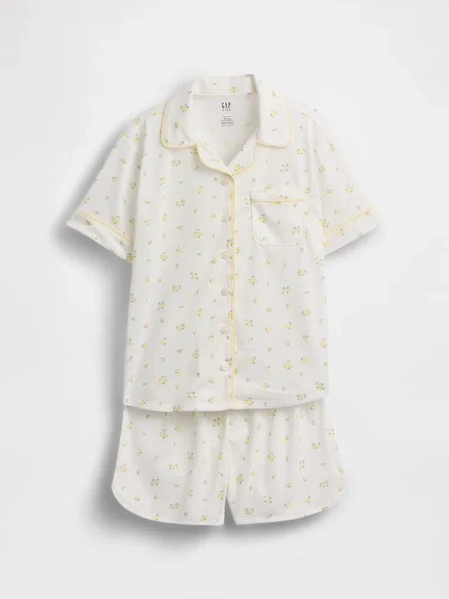 Pyjamas-sett med shorts for barn i resirkulert materiale