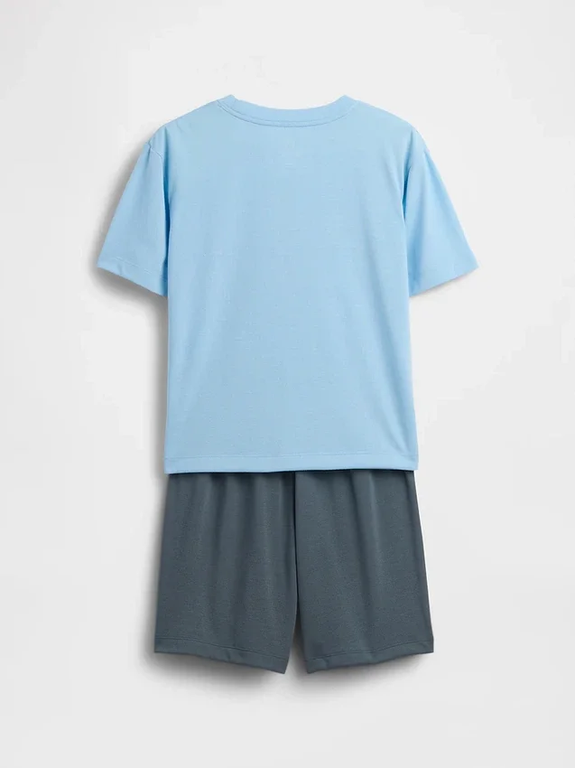 Pyjamas-sett med shorts for barn i resirkulert materiale