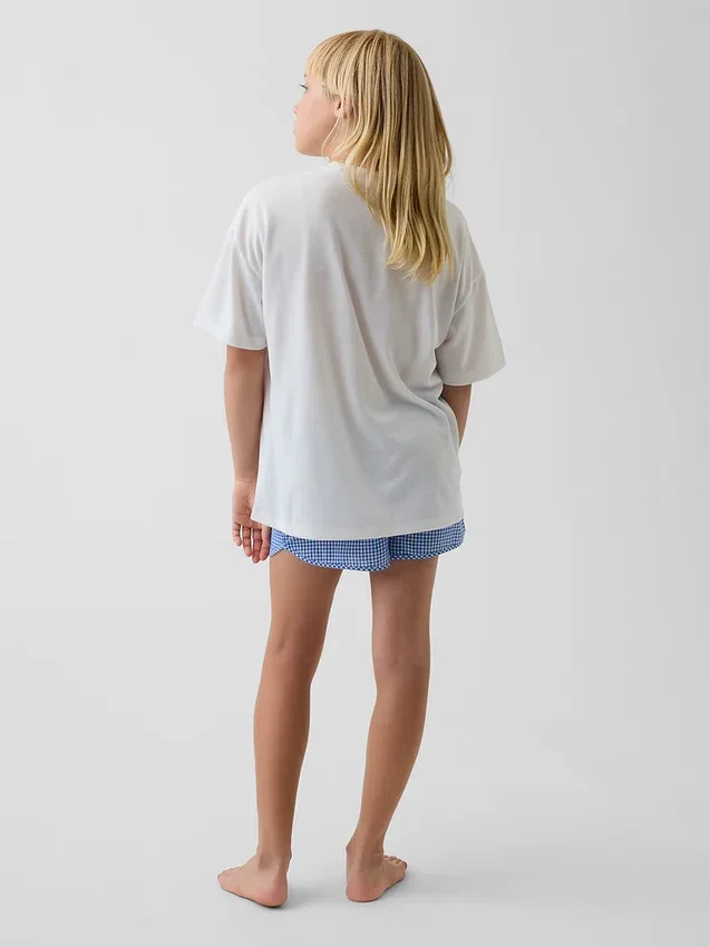 Pyjamas-sett med shorts for barn i resirkulert materiale