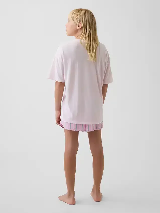Pyjamas-sett med shorts for barn i resirkulert materiale