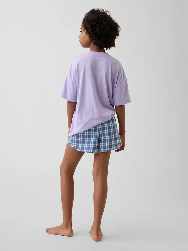 Pyjamas-sett med shorts for barn i resirkulert materiale