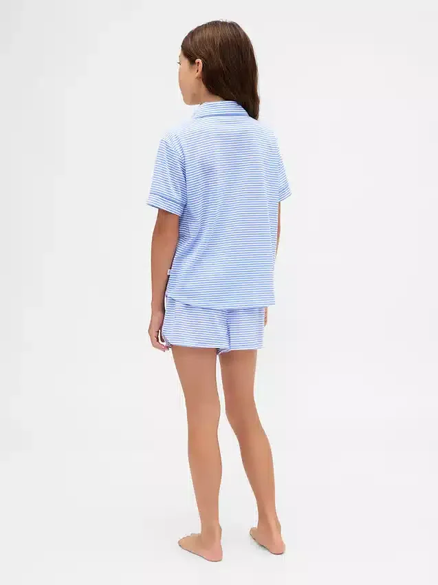 Pyjamas-sett med shorts for barn i resirkulert materiale