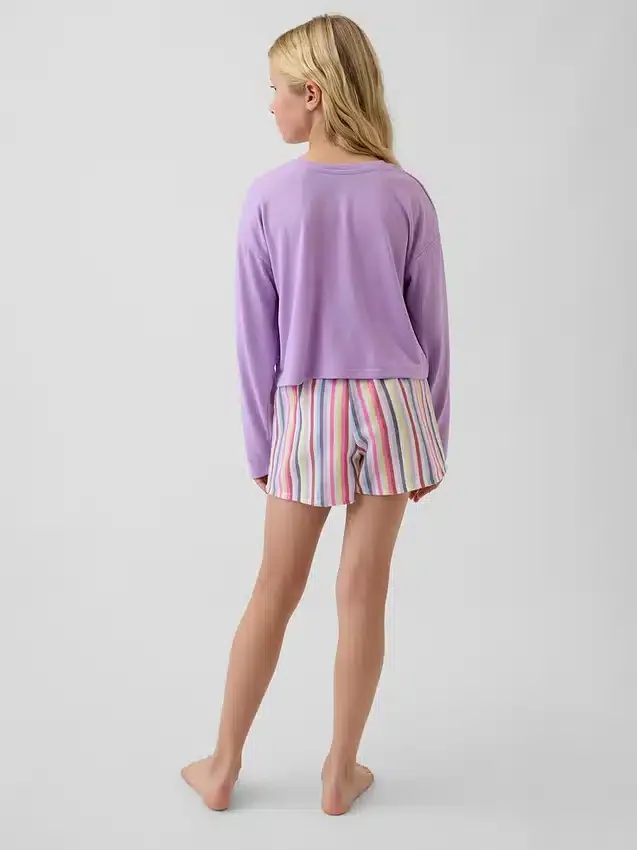 Pyjamas-sett med shorts for barn i resirkulert materiale