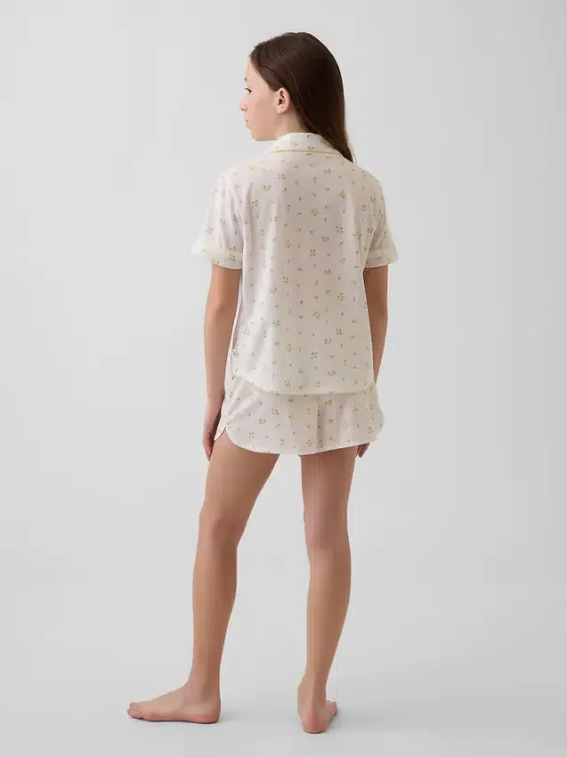 Pyjamas-sett med shorts for barn i resirkulert materiale