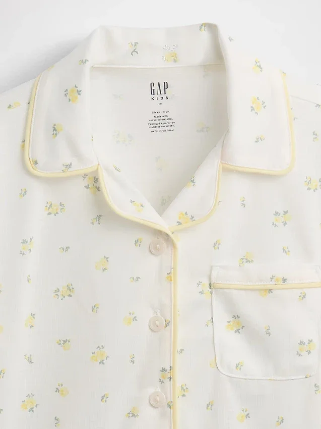 Pyjamas-sett med shorts for barn i resirkulert materiale