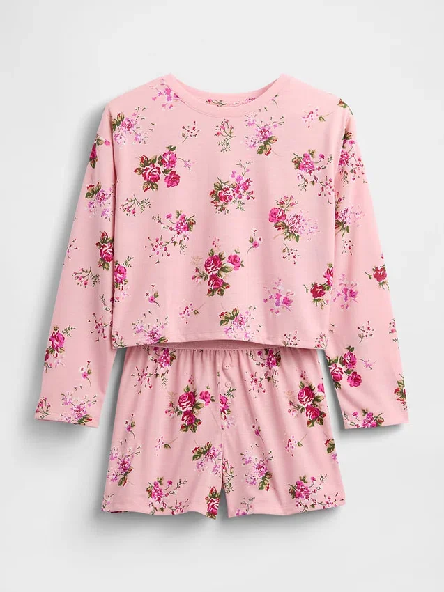 Pyjamas-sett med shorts for barn i resirkulert materiale