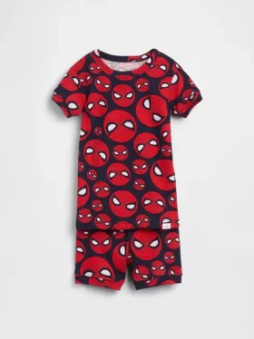 Pyjamas-sett med shorts i økologisk børstet bomull fra Marvel for Baby og Småbarn