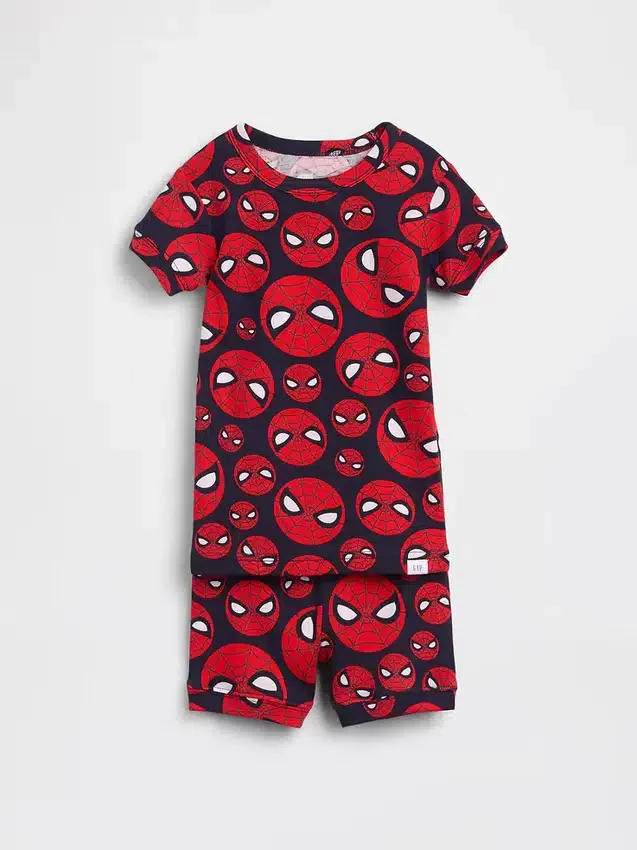 Pyjamas-sett med shorts i økologisk børstet bomull fra Marvel for Baby og Småbarn