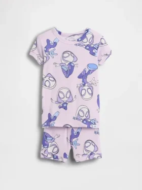 Pyjamas-sett med shorts i økologisk børstet bomull fra Marvel for Baby og Småbarn