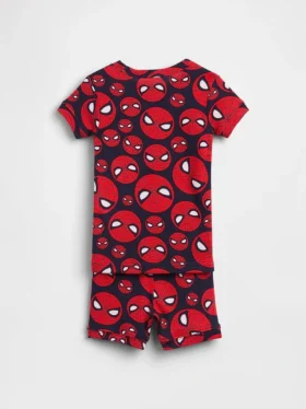 Pyjamas-sett med shorts i økologisk børstet bomull fra Marvel for Baby og Småbarn
