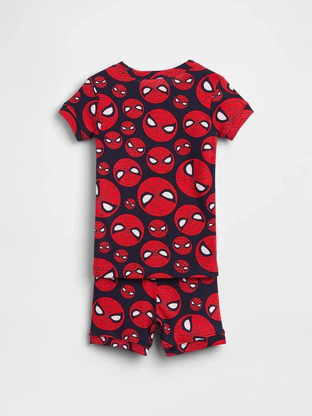 Pyjamas-sett med shorts i økologisk børstet bomull fra Marvel for Baby og Småbarn