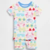 Pyjamas-sett med shorts i økologisk børstet bomull med solbrillemotiv for Baby og Småbarn